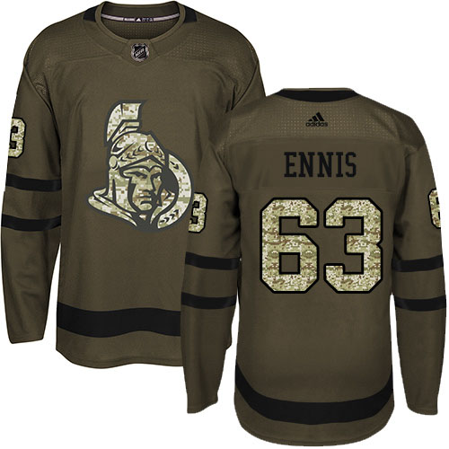 Adidas Ottawa Senators #63 Tyler Ennis Green Salute to Service Stitched Youth NHL Jersey->youth nhl jersey->Youth Jersey